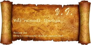 Váncsodi Ibolya névjegykártya